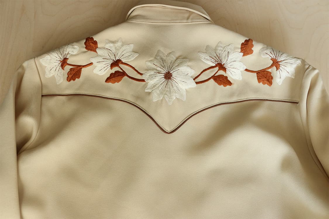 80s 카르만 플로럴 자수 웨스턴 셔츠 상품이미지9