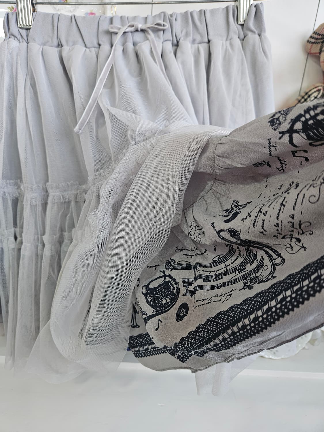 (Axes Femme) 레이스 튤 레이어드 스커트 상품이미지5