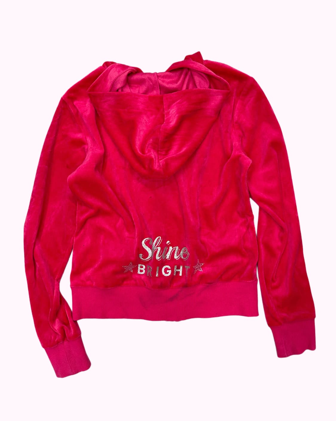 hot pink velvet hood zip-up 상품이미지4