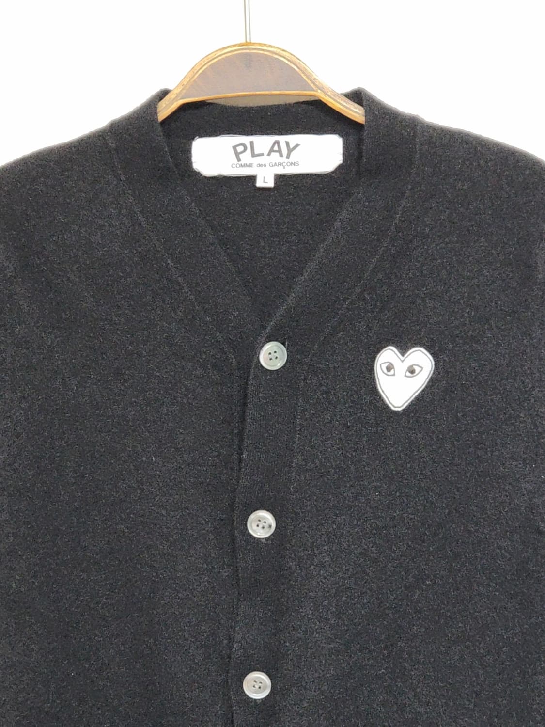 (정품) 꼼데가르송 가디건 블랙 화이트 와펜 AZ N062 상품이미지2