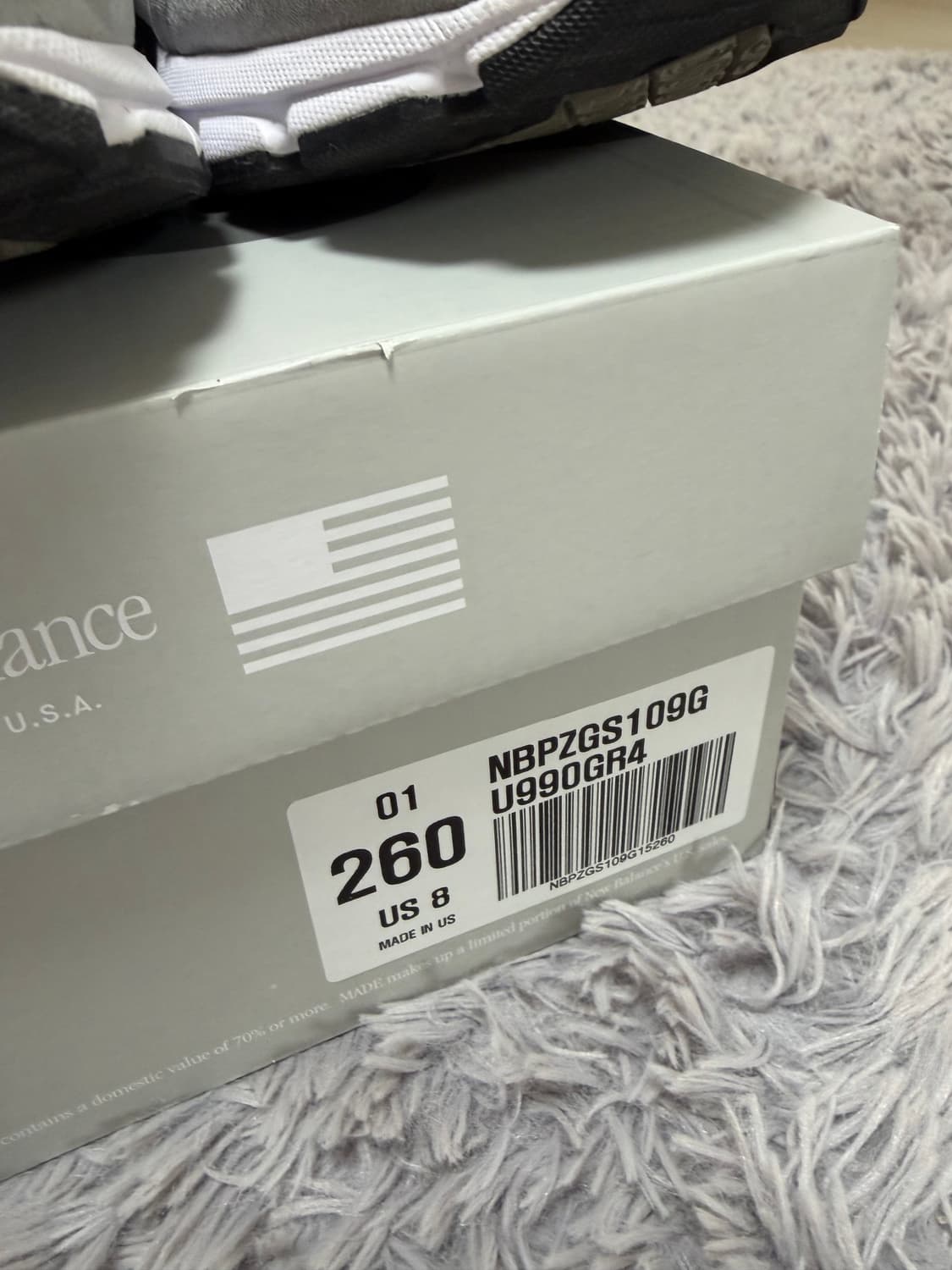 뉴발란스990v4 그레이 260사이즈 새상품 상품이미지6