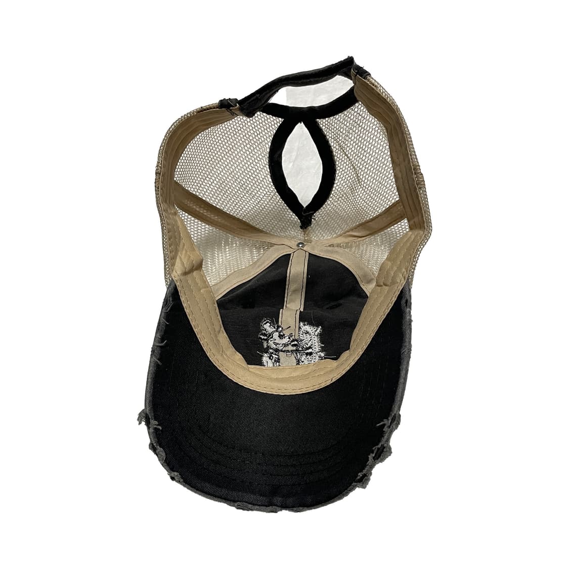 미키마우스 데미지 블랙 워시드 메쉬캡 모자 상품이미지5