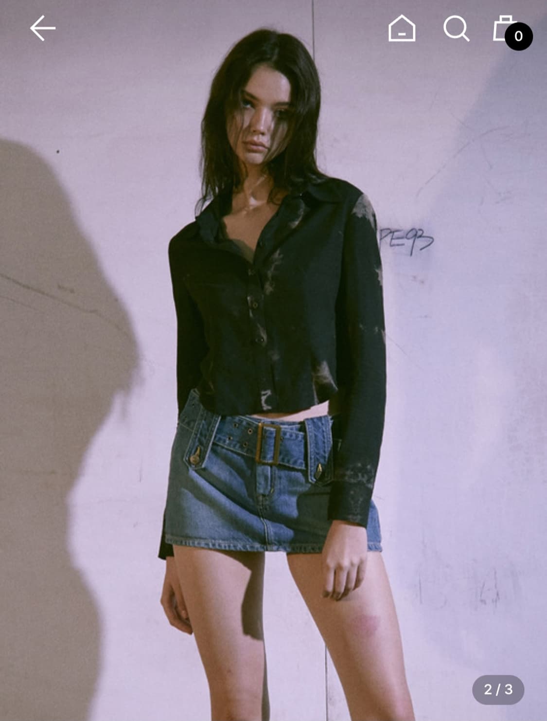 페인오어플레져 마스 데님 미니 스커트 상품이미지3