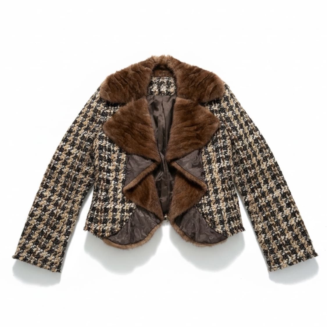 오즈세컨 밍크 트리밍 트위드 자켓 상품이미지2