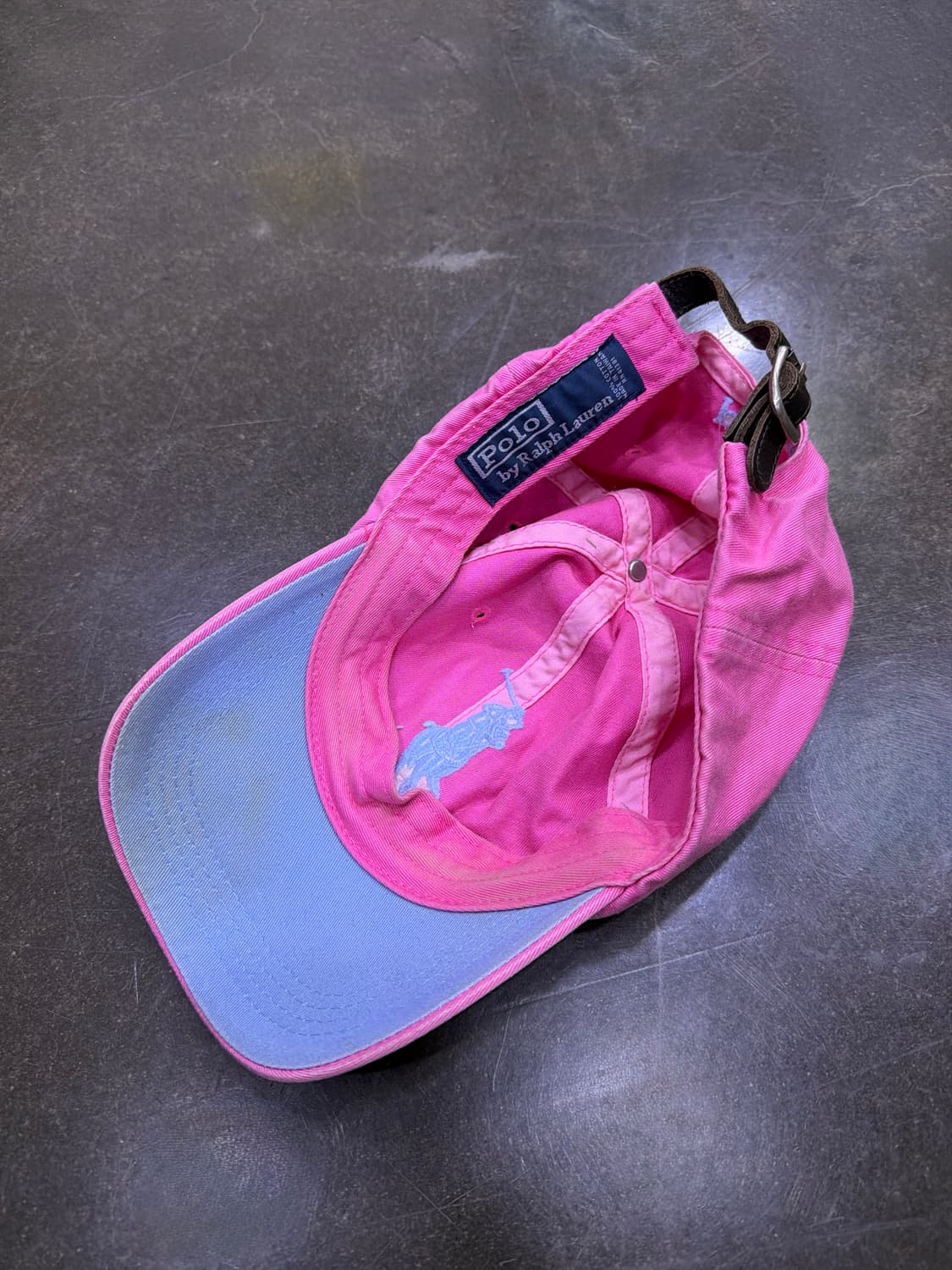 폴로 랄프로렌 빅포니 자수 3 가죽 벨트 연핑크 볼캡 모자 상품이미지6