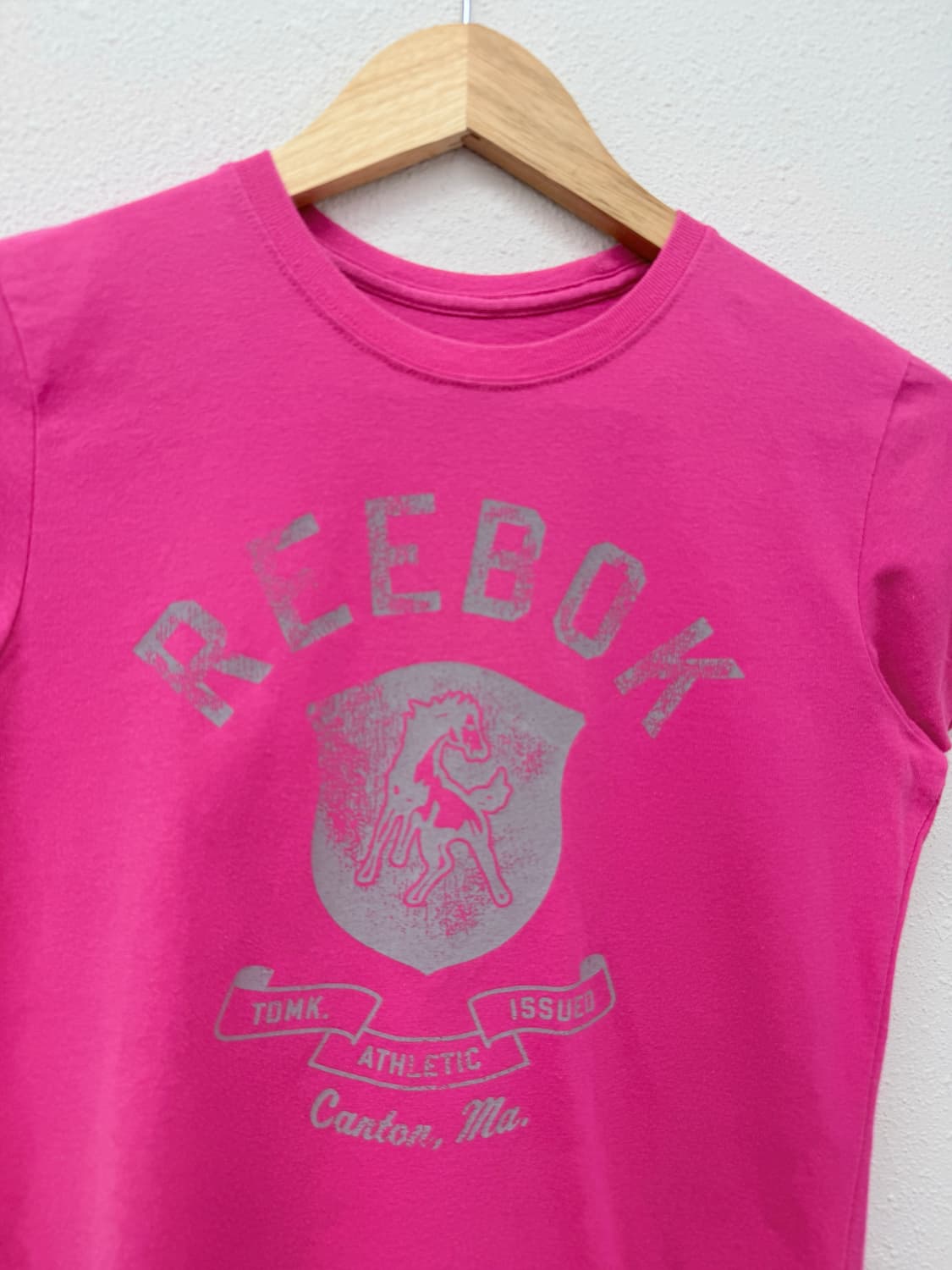 빈티지 Reebok 핫핑크 로고 반팔티 상품이미지3