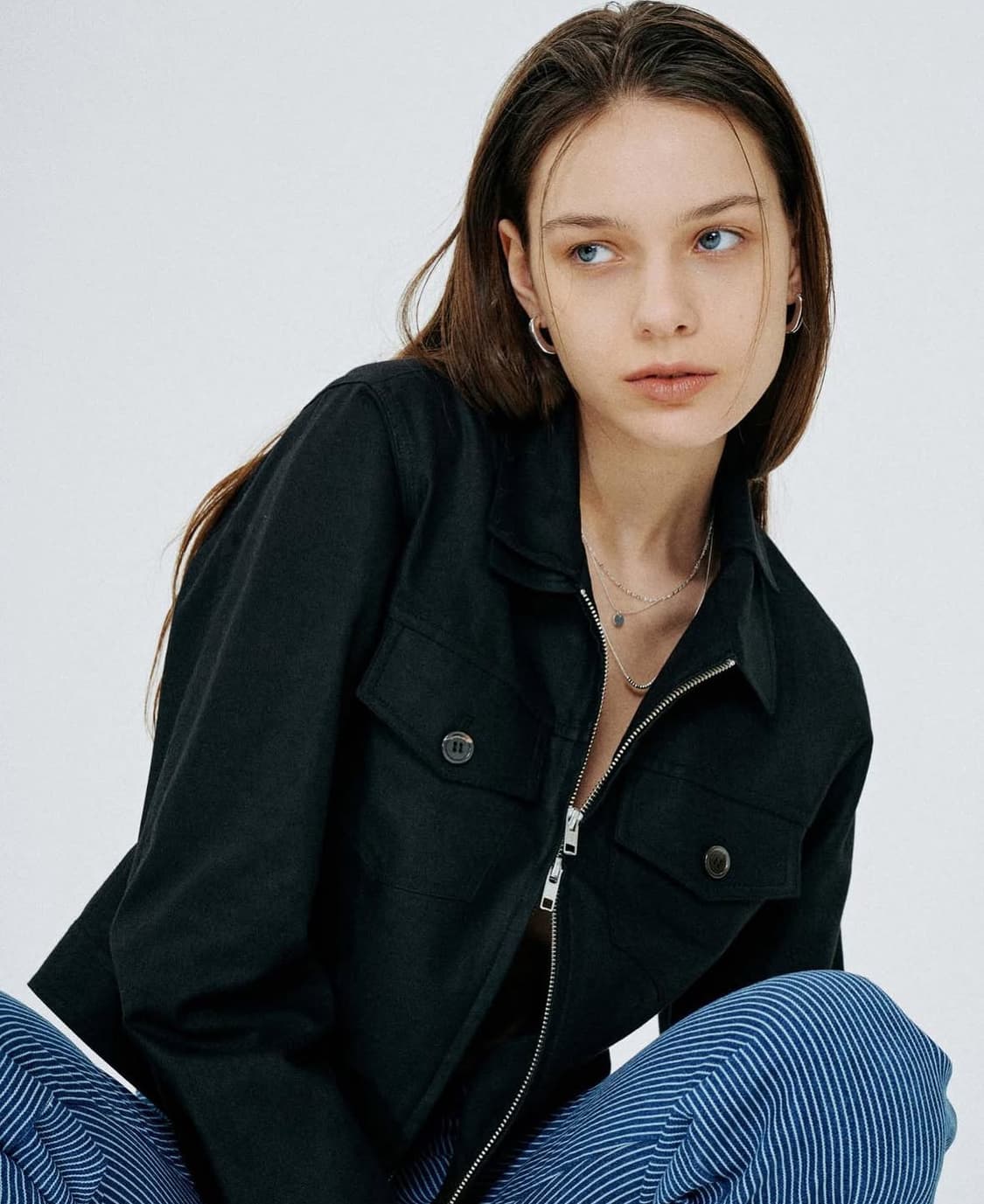 Anlee Double collar trucker jacket(자켓) 상품이미지1