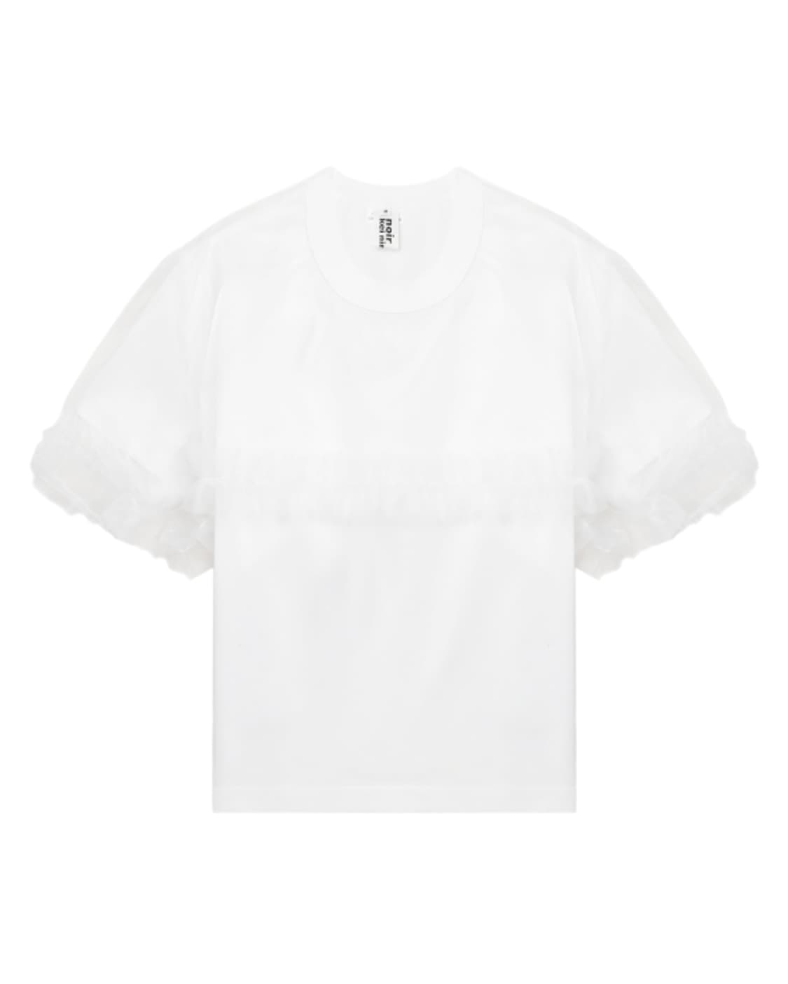 새상품 느와케이니노미야 튤트림 화이트 숏슬리브 M 상품이미지4