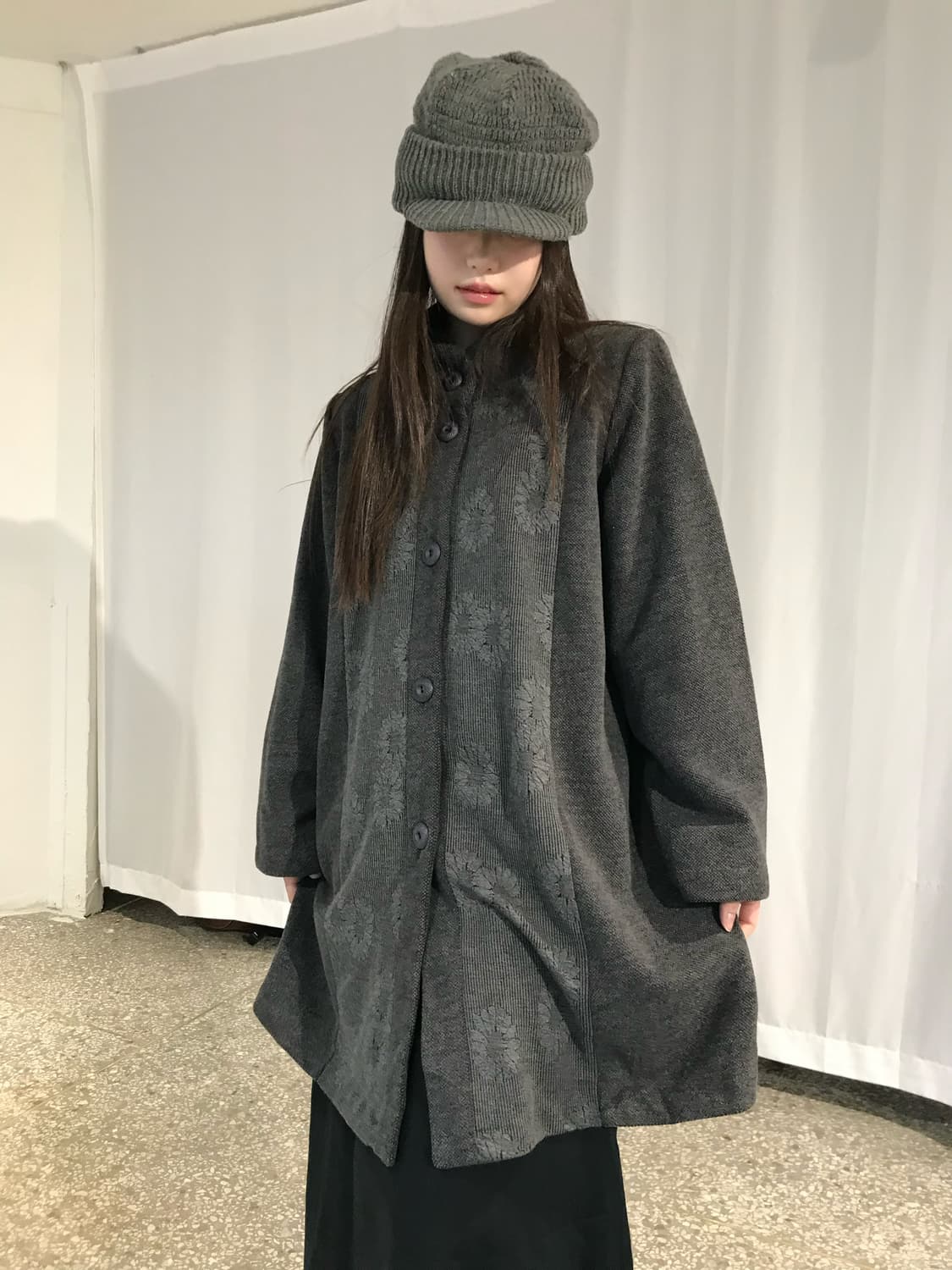 차콜 패턴 코트 자켓  상품이미지2