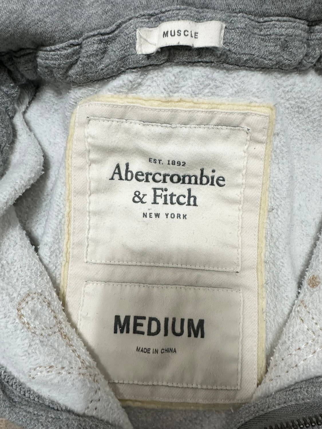 아베크롬비 로고 회색 후드집업 상품이미지5