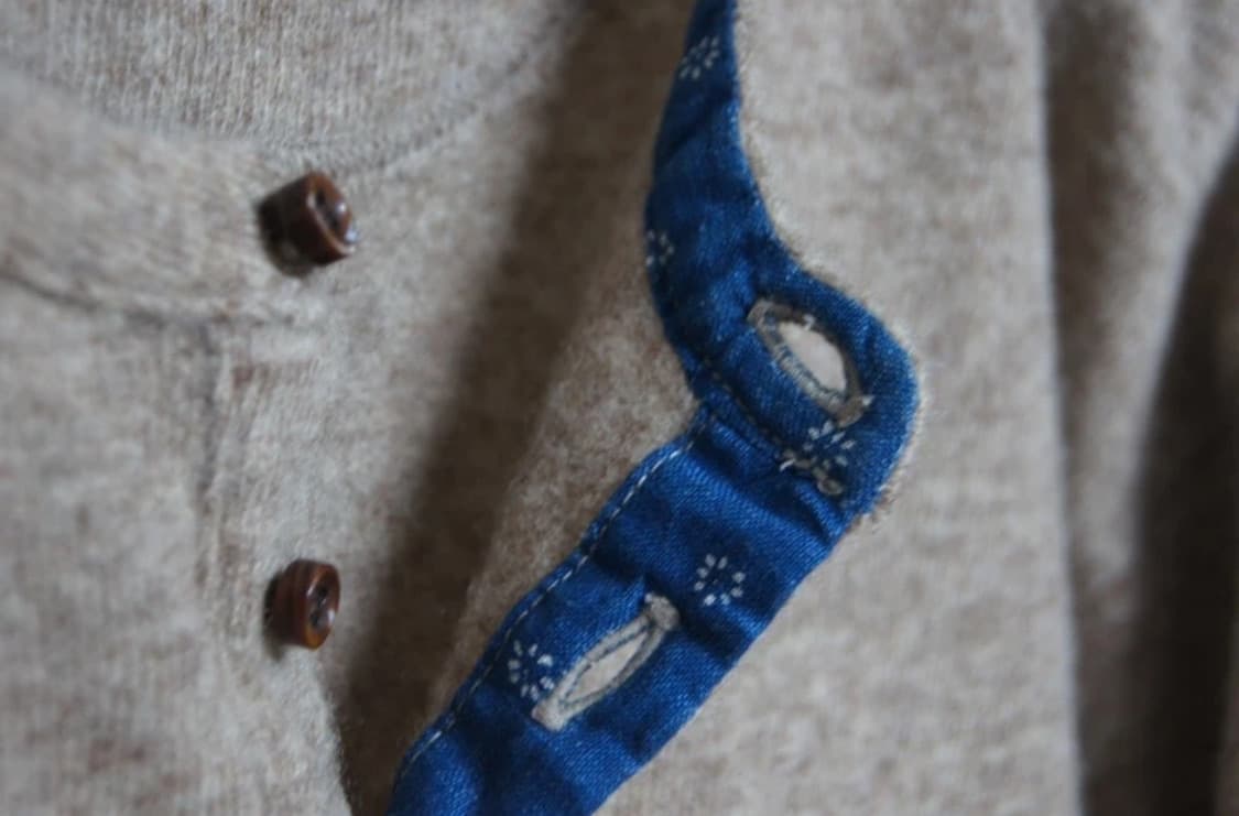 Kapital 캐피탈 헨리넥 가죽패치 니트 스웨터 상품이미지4