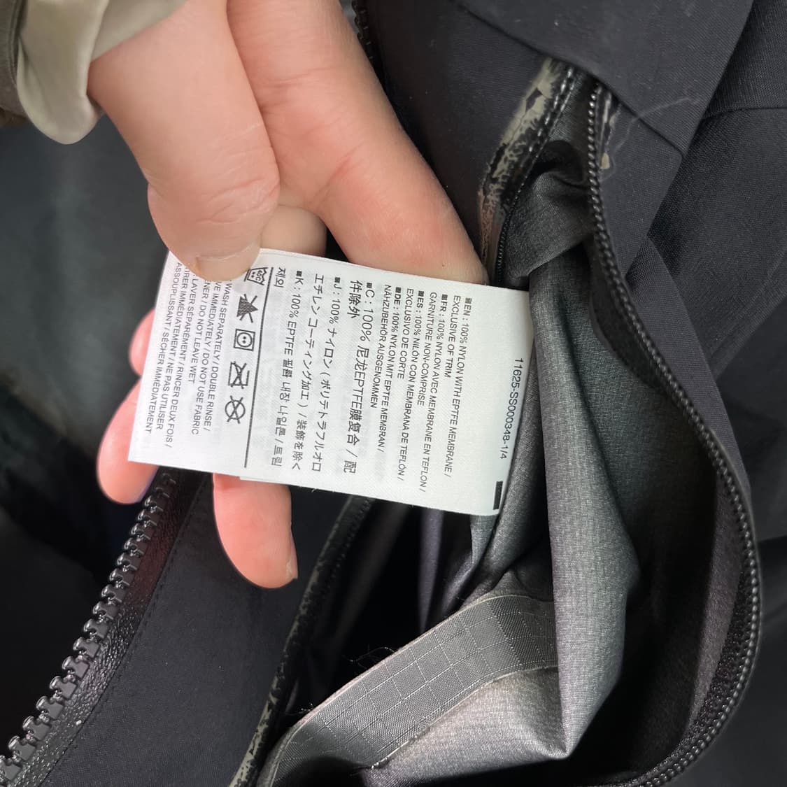 100 아크테릭스 SV알파 고어텍스 바람막이 자켓 상품이미지10