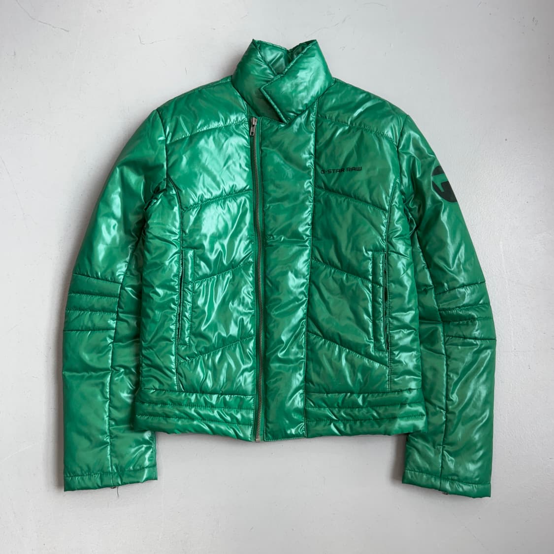 지스타 사선 하이넥 바이커 경량패딩 자켓 상품이미지3