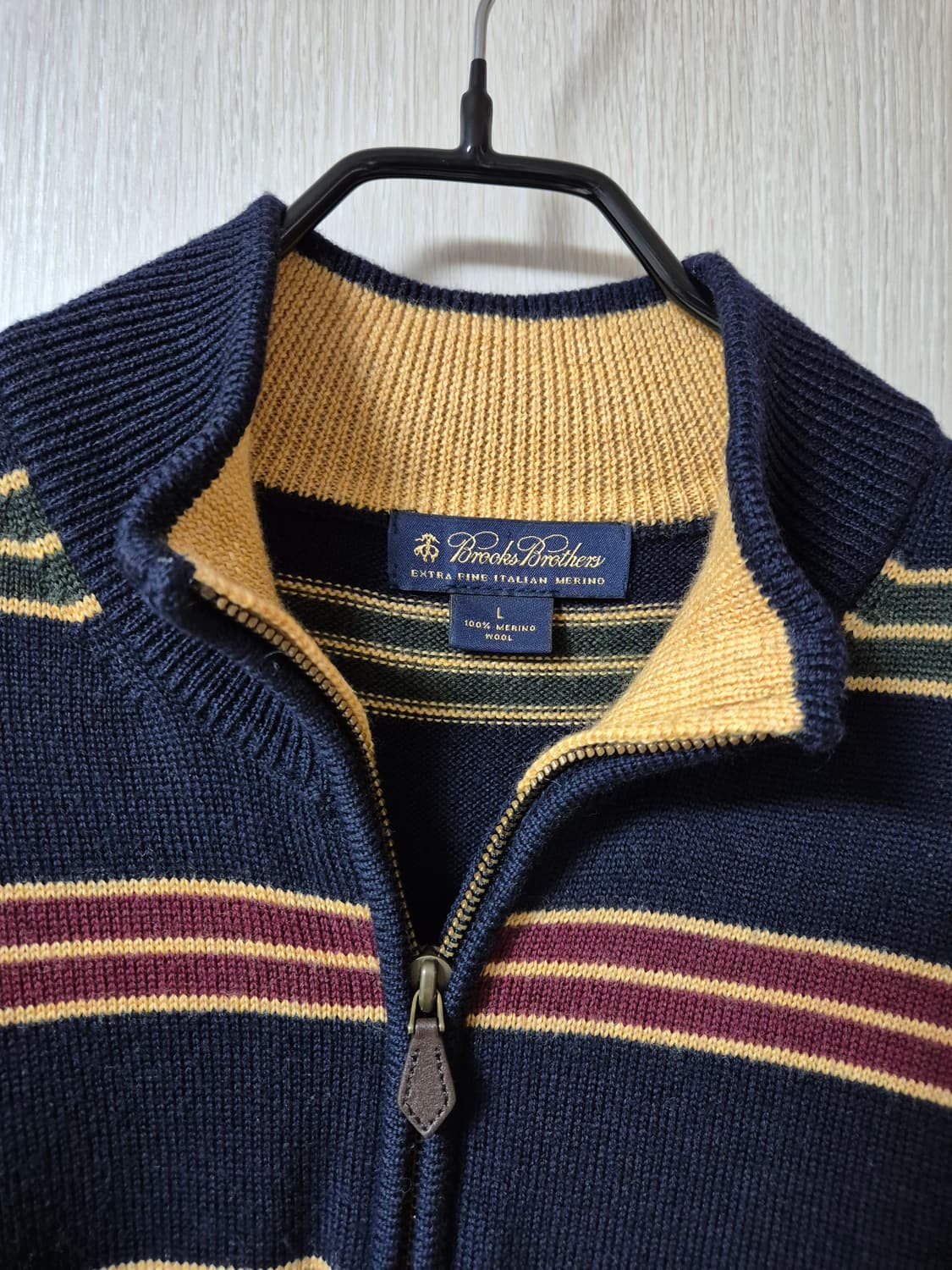 브룩스브라더스 스트라이프 하프넥 니트 스웨터 메리노울 라지 상품이미지4