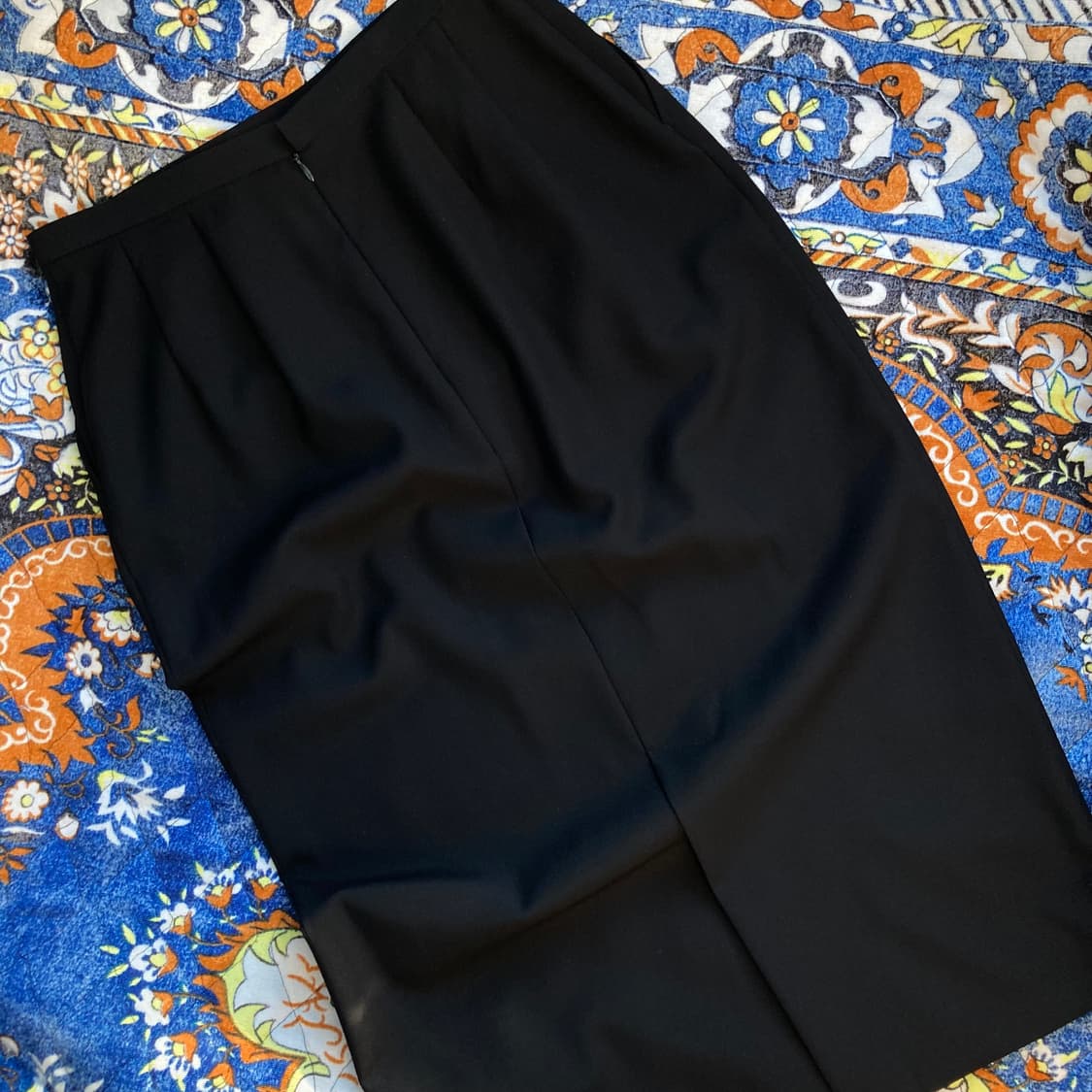 Japan made Enfold 엔폴드 울 블랙 H라인 펜슬 트임 스커트 상품이미지2