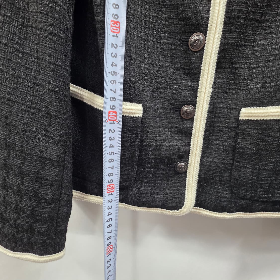 0740 [셀렙샵 에디션] 2024 트위드 배색 라운드 자켓(55) 고급 상품이미지4