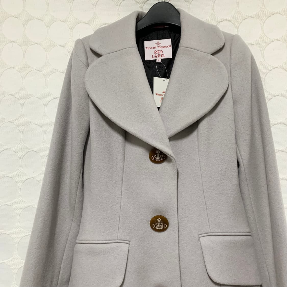 비비안 웨스트우드 하트 쉐입 칼라 울 코트 상품이미지5