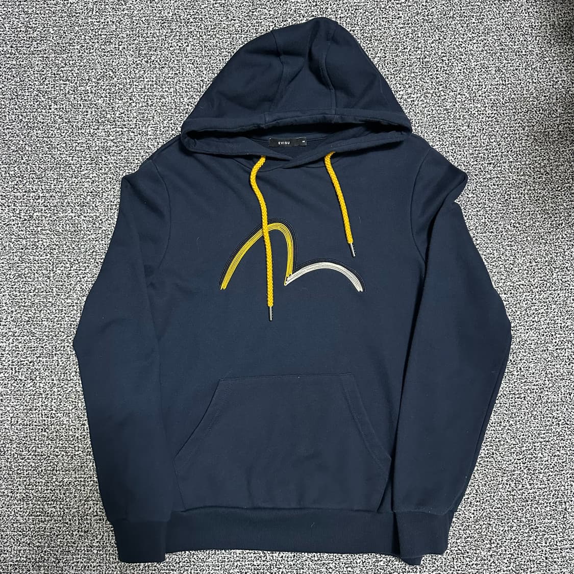 (95) EVISU 에비수 빅로고 후드티 네이비 상품이미지1