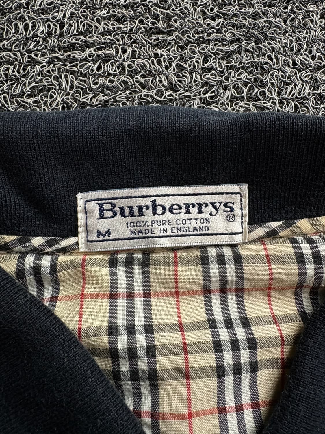 90s 버버리 월계수 로고 네이비 피케이 셔츠 3096 상품이미지3