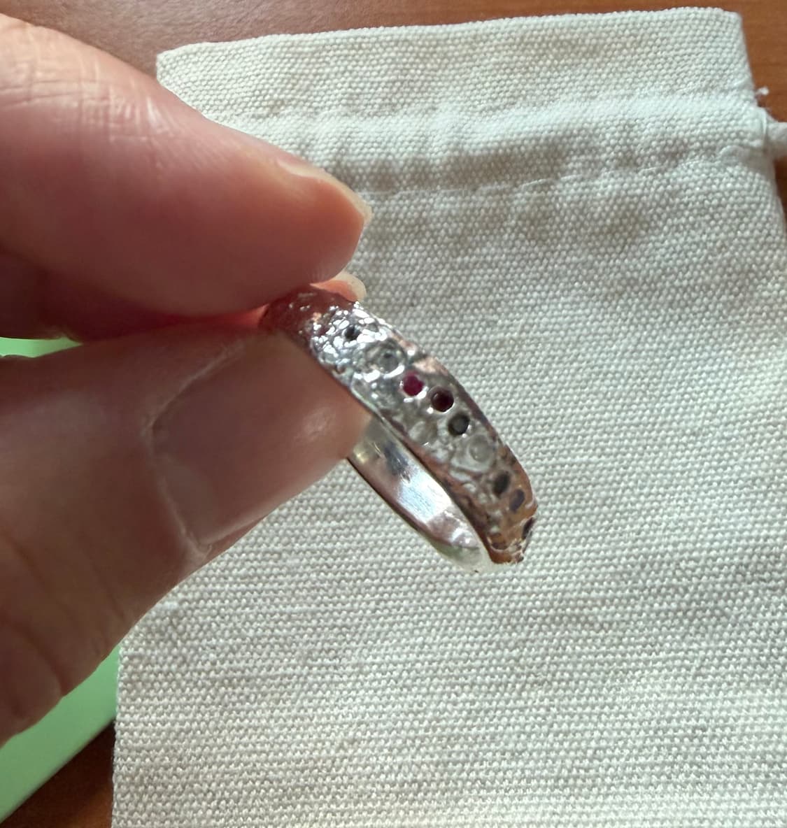 핸드메이드 빈티지 스톤 세팅 리얼 실버 반지 22호 상품이미지6