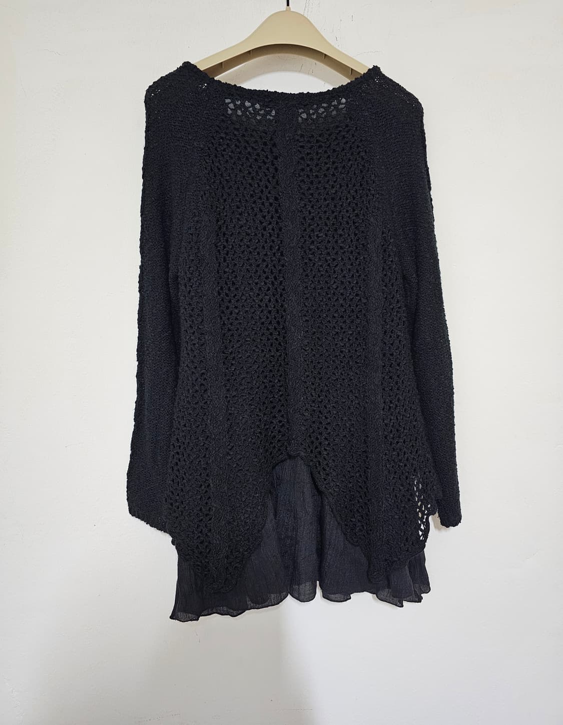 르니앤맥코이 블랙 짜임 니트 레이어드룩 스타일 55-55반 상품이미지4