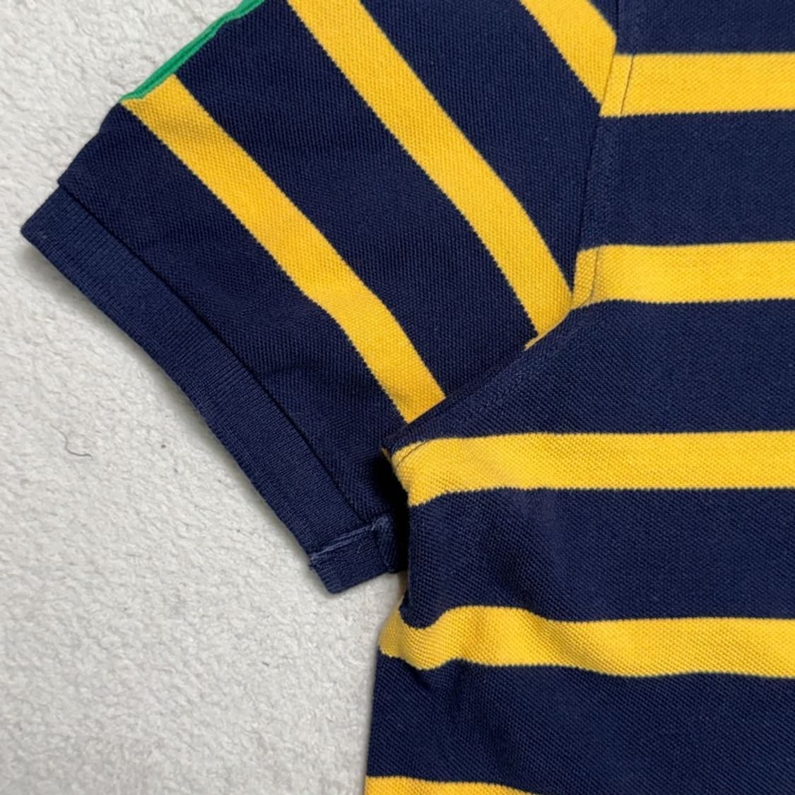 폴로 랄프로렌 빅포니 스트라이프 PK 카라 티셔츠 네이비 옐로우 L 상품이미지3