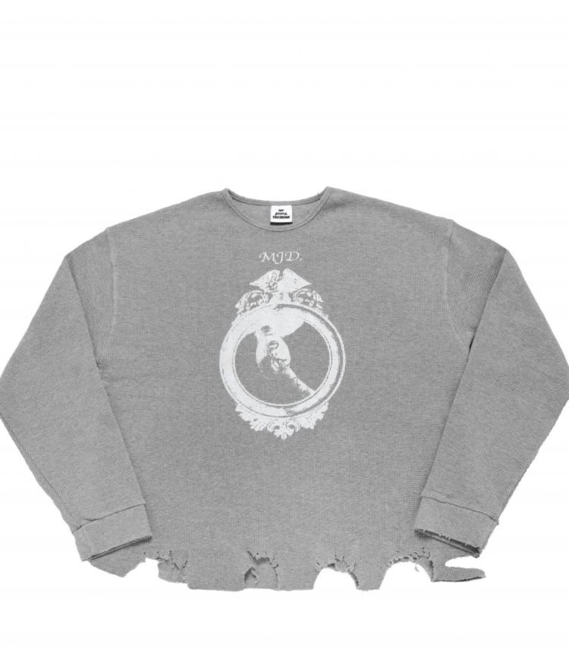 [L] MJD 디스트레스드 와플 롱슬리브 그레이 상품이미지1