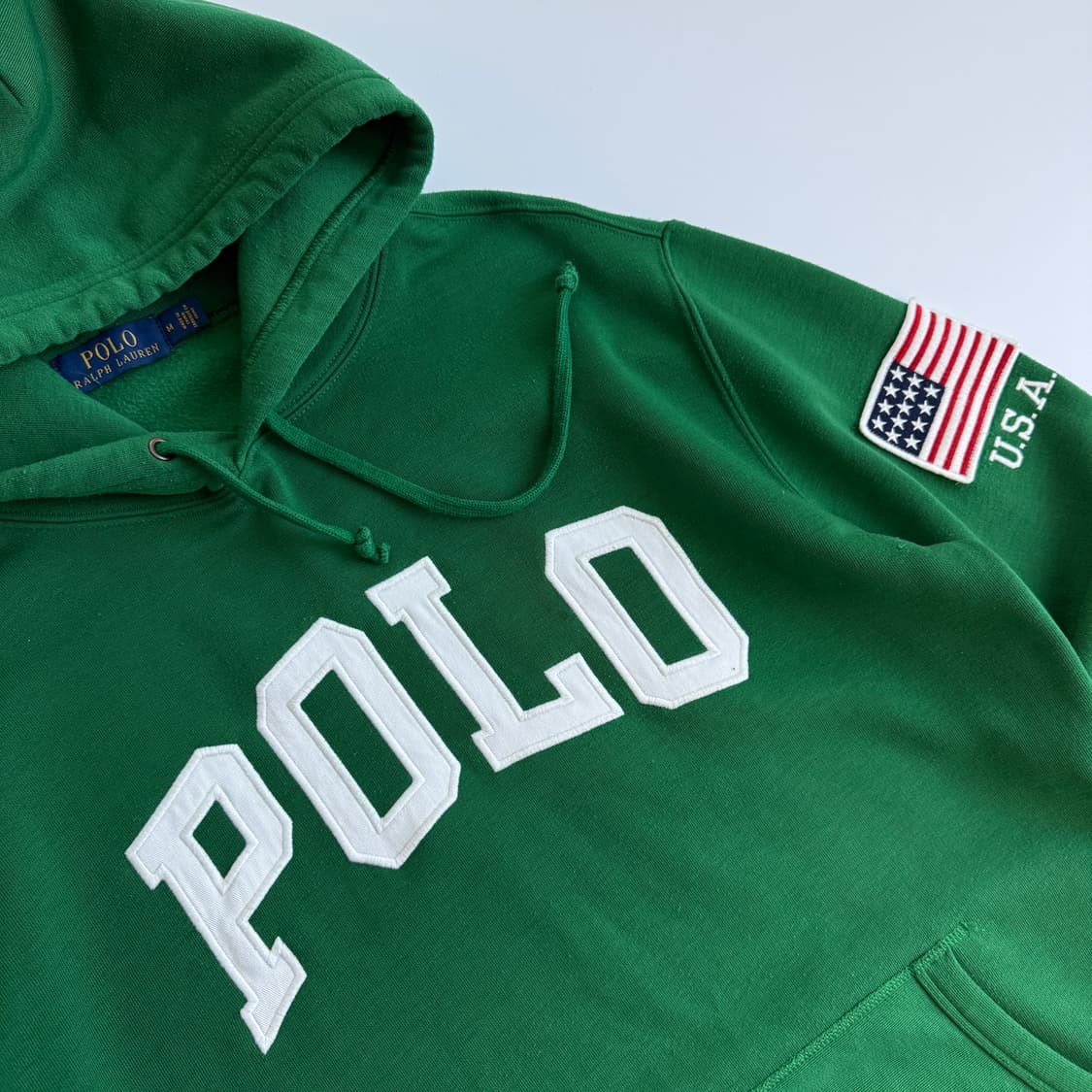 Polo  폴로 랄프로렌 아치로고 성조기 그린 후드티 상품이미지3