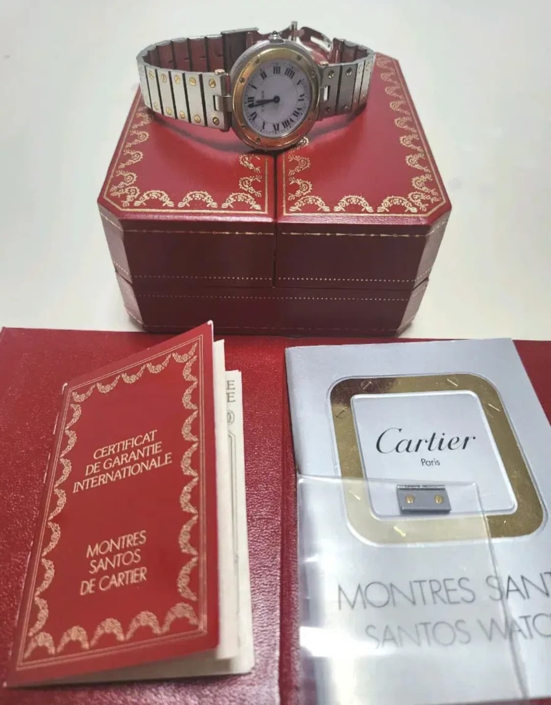 희귀 풀셋] 1985년작 까르띠에 산토스 방돔 32mm LM - 오리지널 상품이미지7