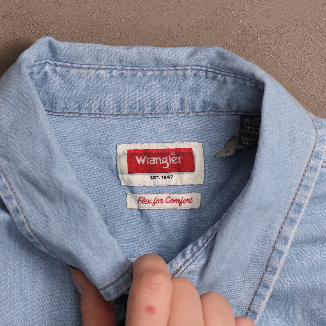 랭글러 코튼 워크셔츠 연청 A1537 상품이미지3