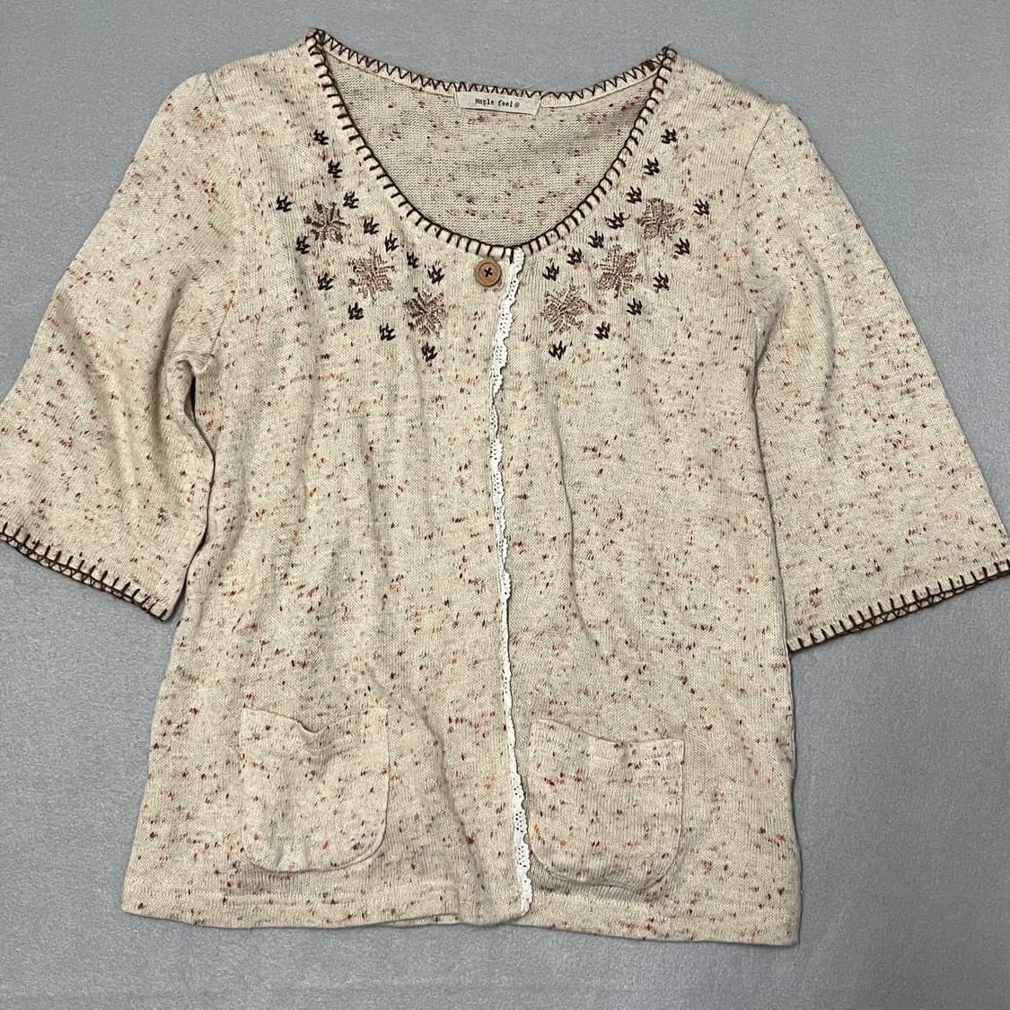 자수 레이스 포인트 가디건 상품이미지1