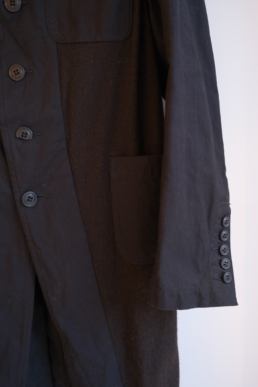 Wool & cotton combi long coat 상품이미지7