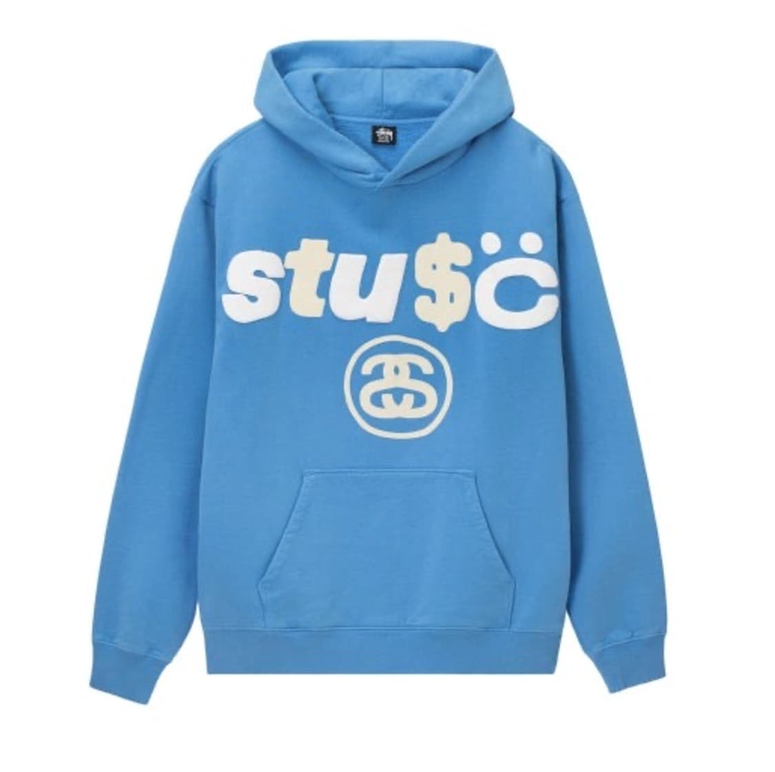 스투시 x CPFM 8볼 피그먼트 다이드 후드 블루 L사이즈 상품이미지1