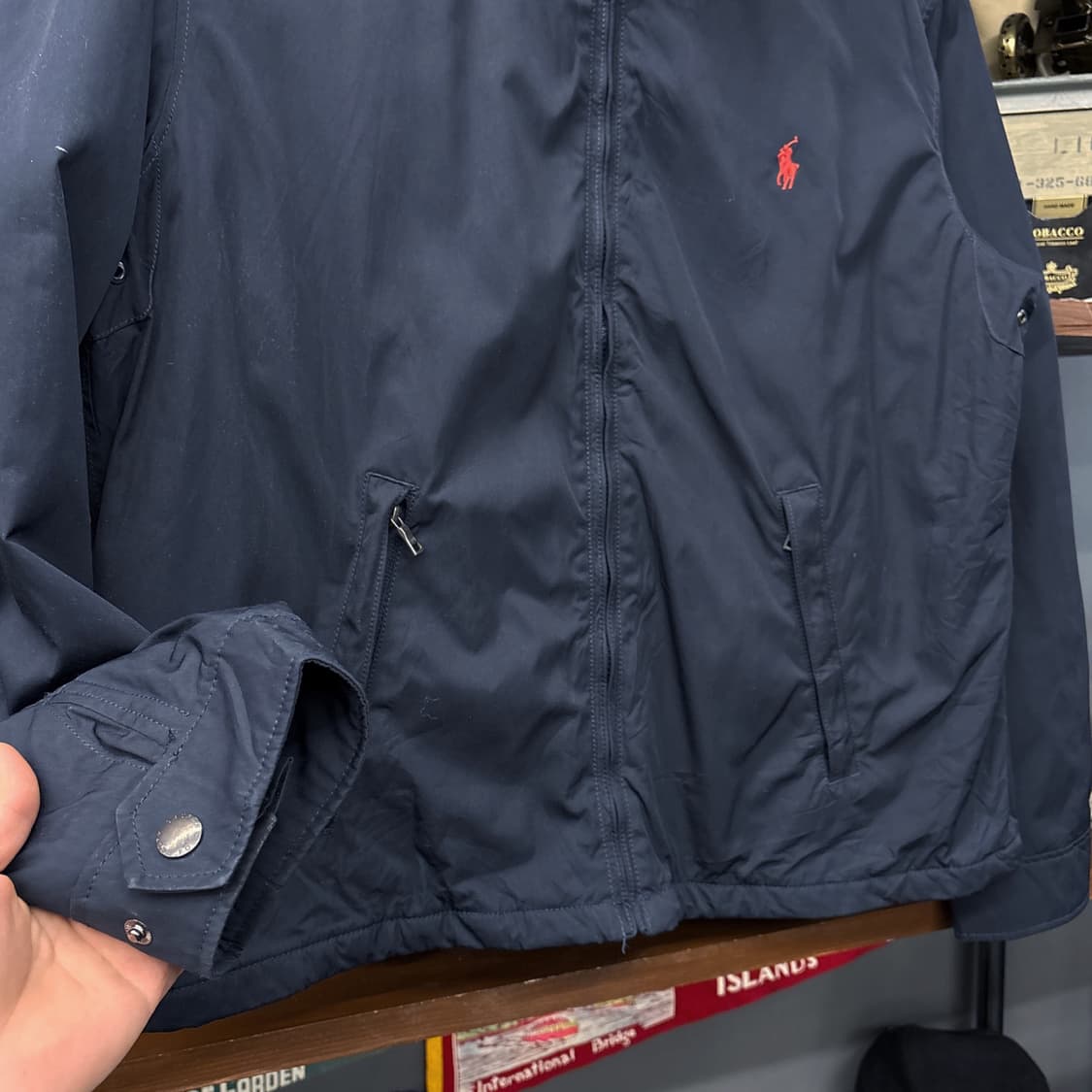90s 폴로 랄프로렌 폴리쉘 플리스 페리자켓 밑단스트링 N621 상품이미지4