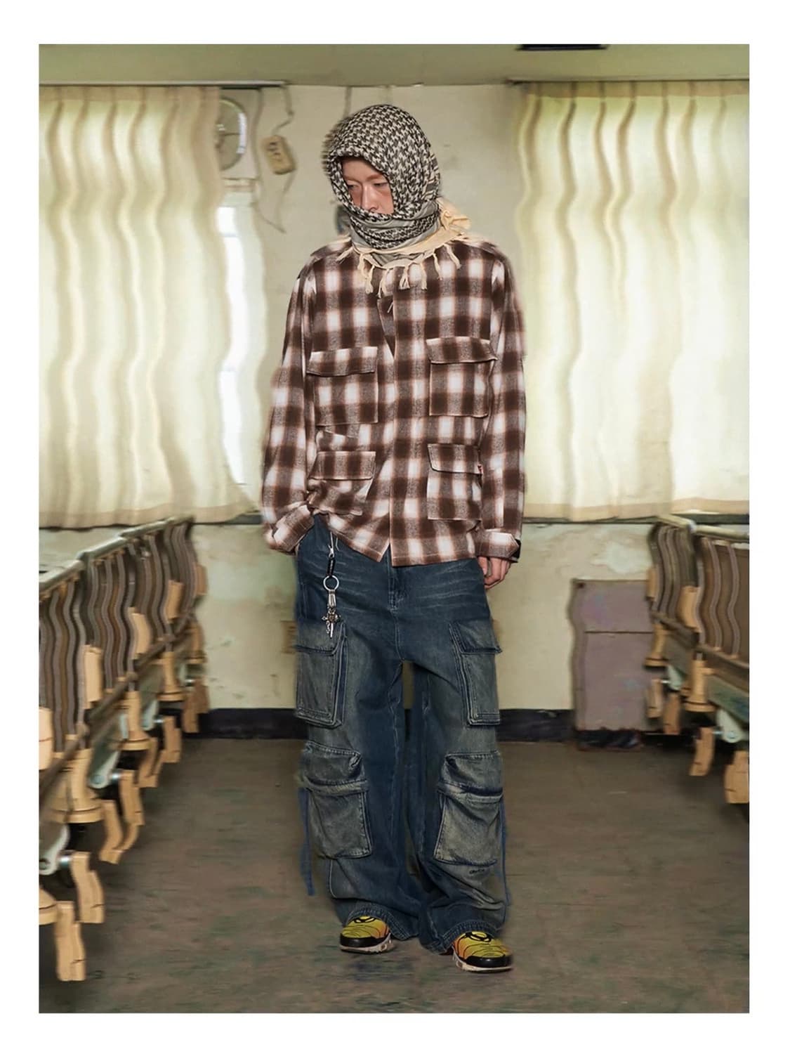 글랙 GP077 파우치 멀티 카고 데님 팬츠 (INDIGO) S 상품이미지6