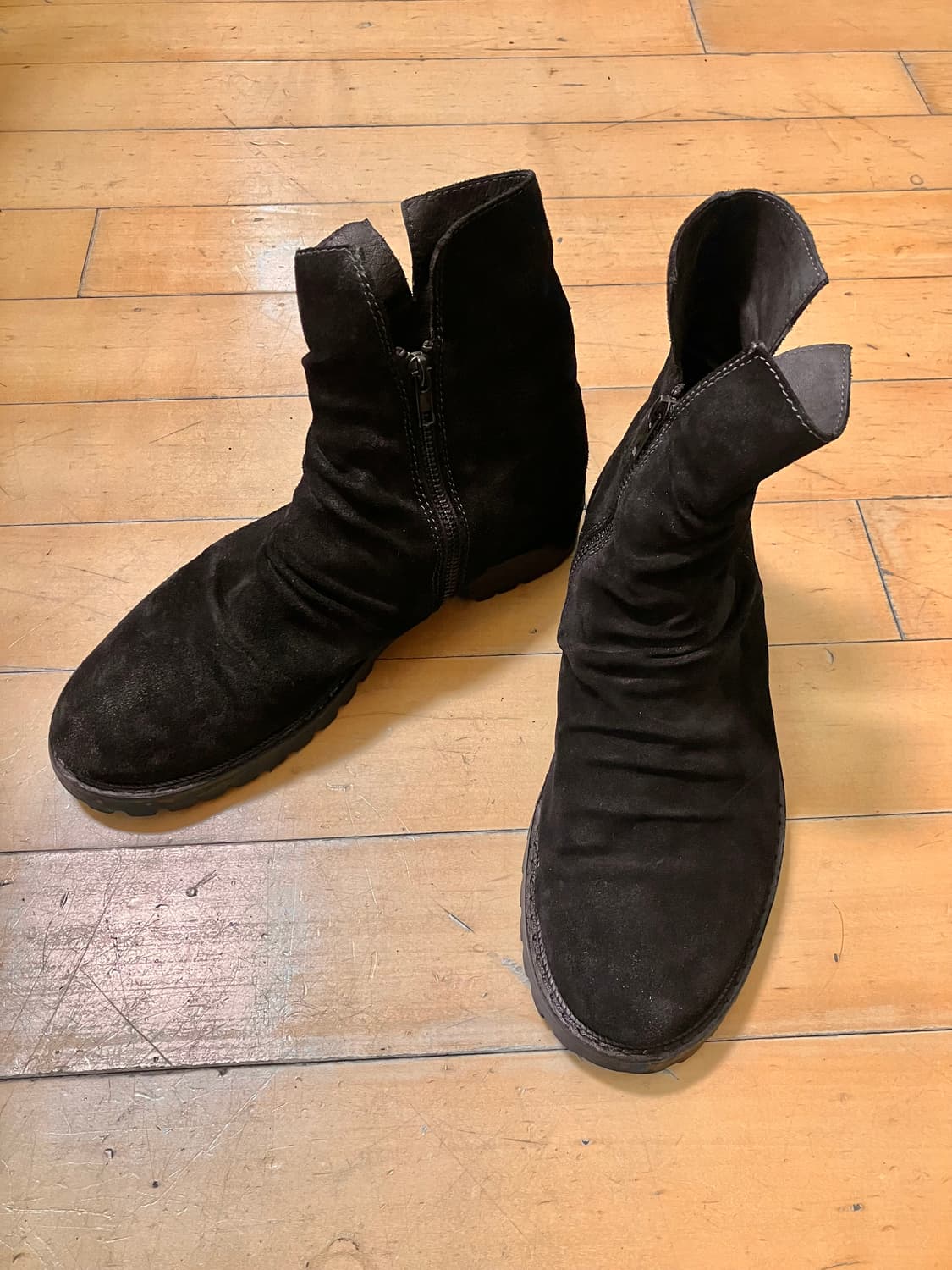 Japanese 하드 드레이프 블랙 스웨이드 부츠 (270)  상품이미지2