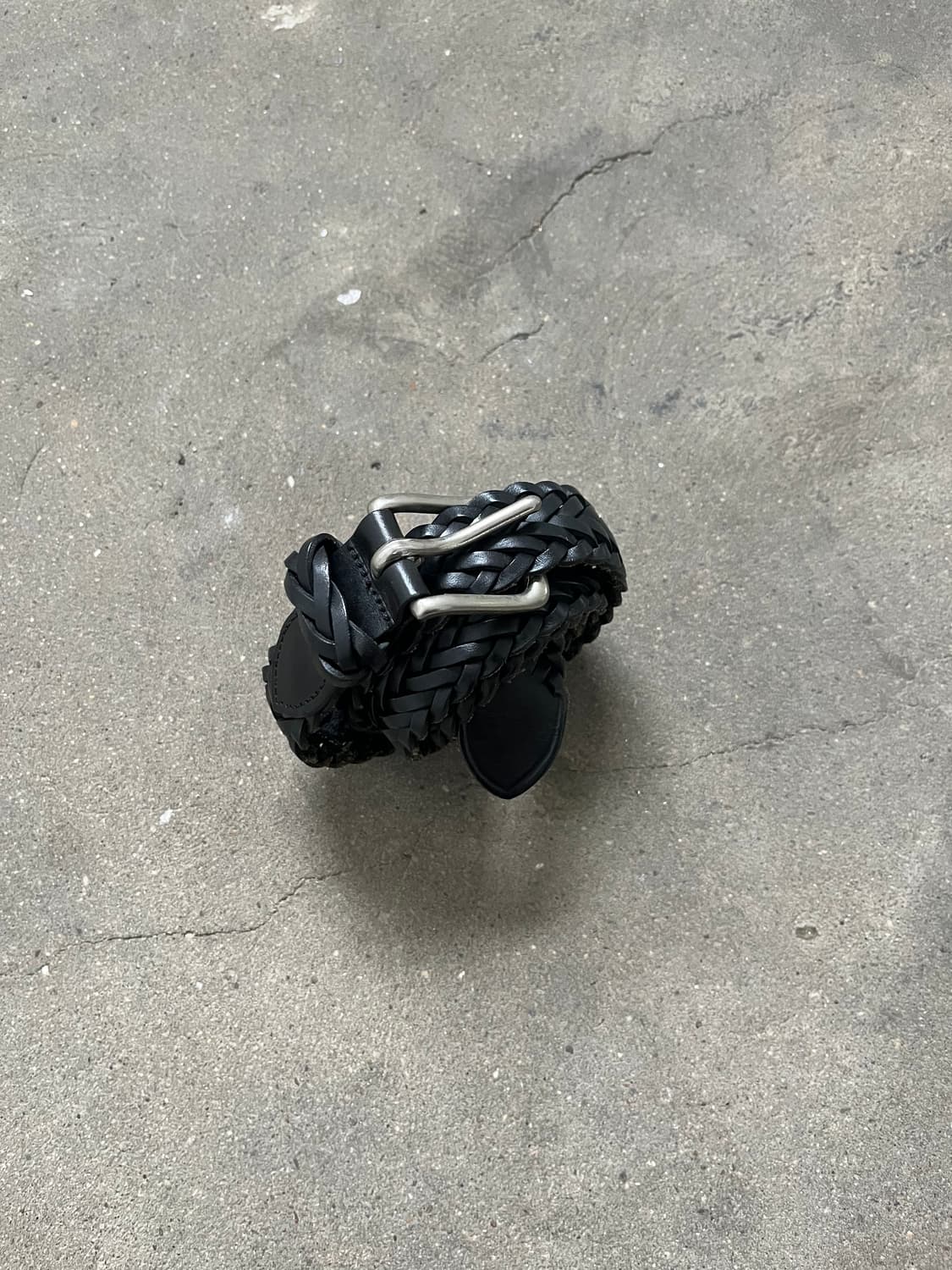 Vintage(Made in England) 리얼레더 위빙 벨트  상품이미지2