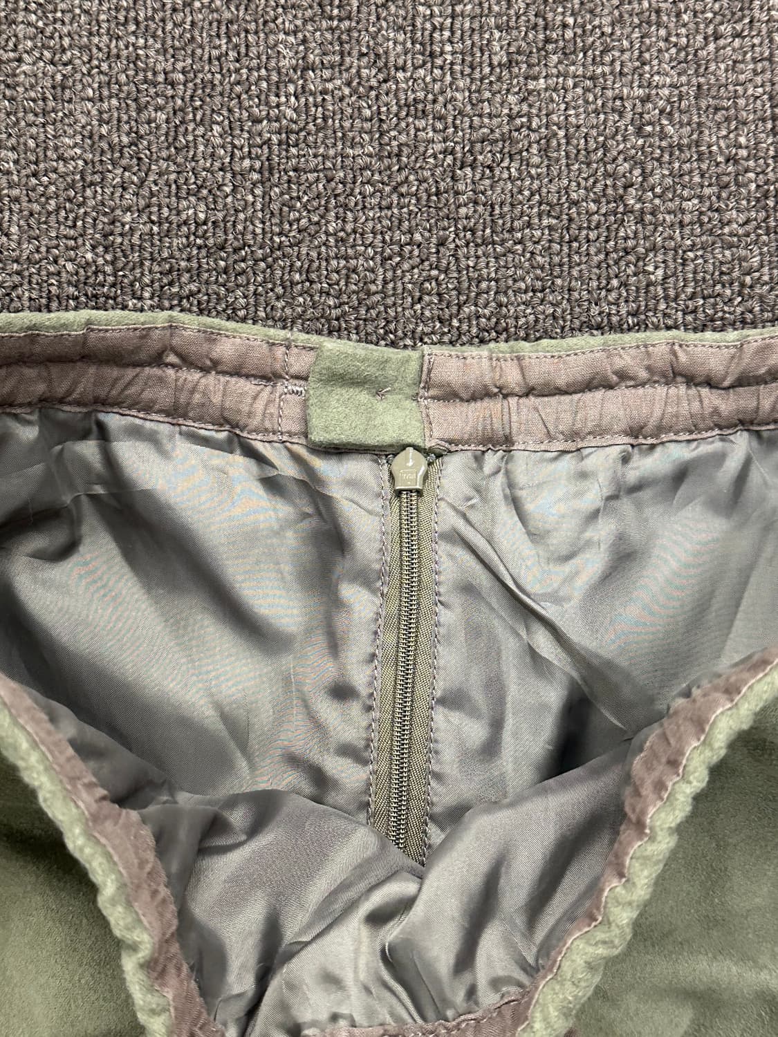 L)Japanese vintage 포켓 카키 밴딩 미디 스커트 상품이미지5