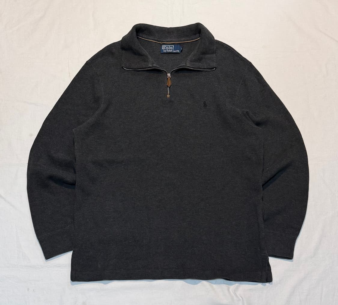 폴로 랄프로렌 반집업 코튼 니트 그레이 상품이미지1
