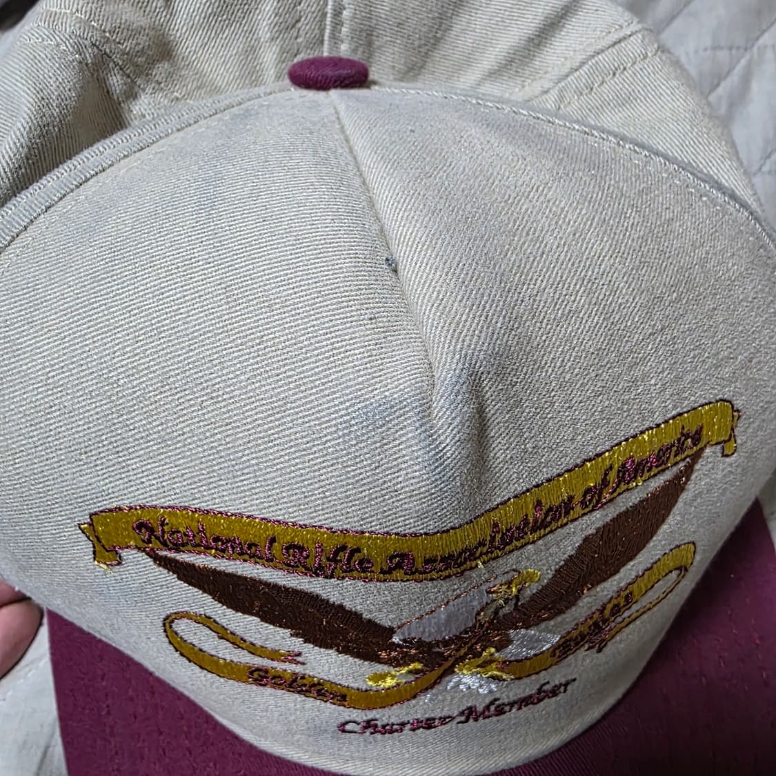 [OS] 빈티지 NRA 골든이글 베이지,버건디 5패널 투톤 캡 상품이미지4