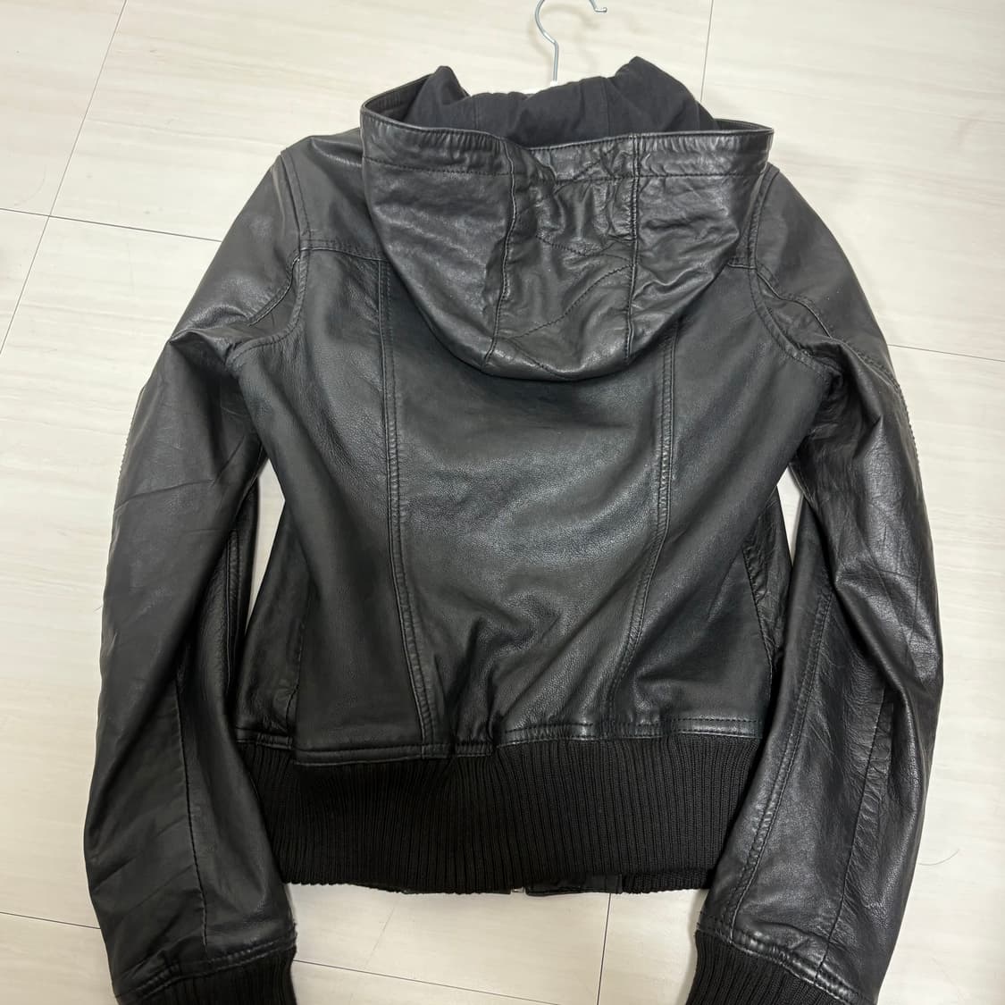 빈티지 레더 후드 가죽자켓 상품이미지2