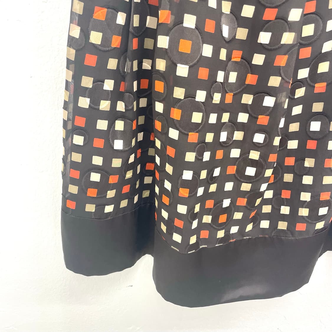 Dark brown mod print midi skirt 상품이미지3