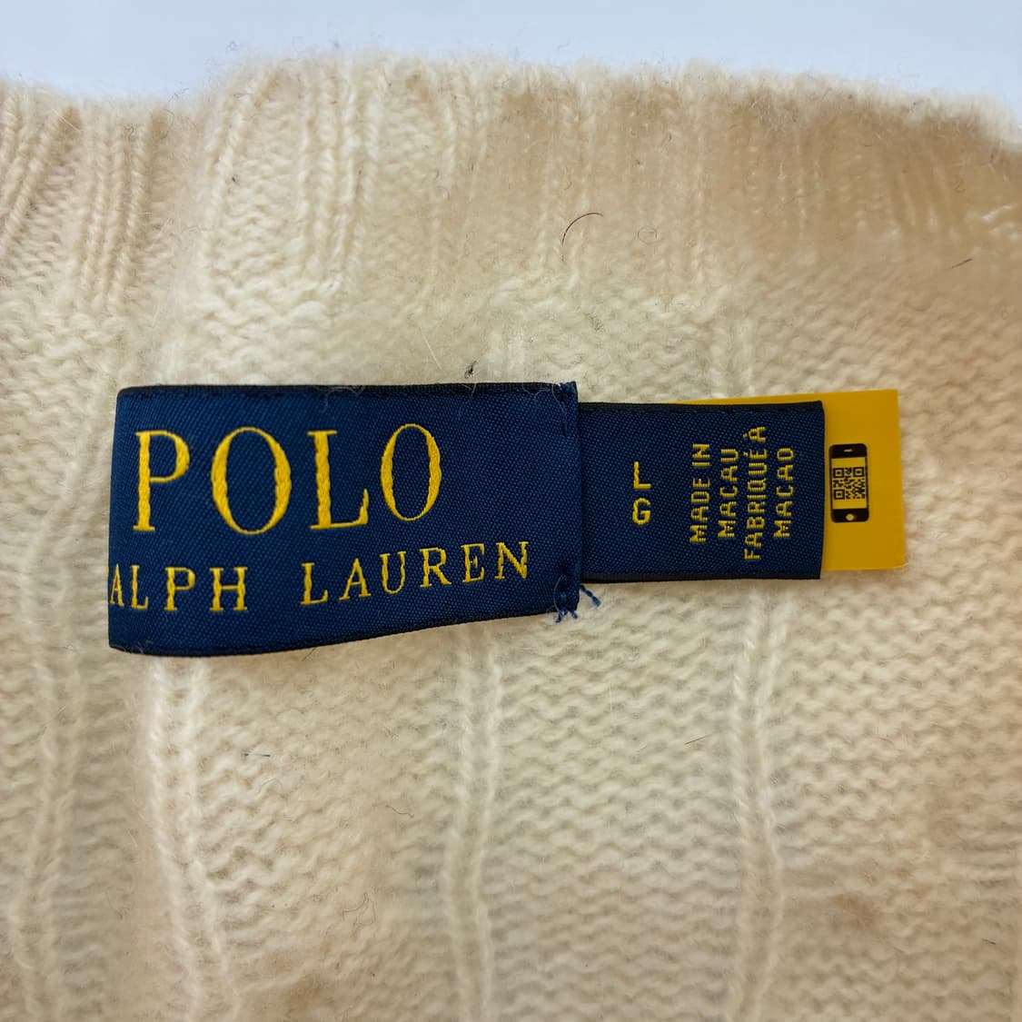 Polo  폴로 랄프로렌 자수 아이보리 꽈배기 울니트  상품이미지4