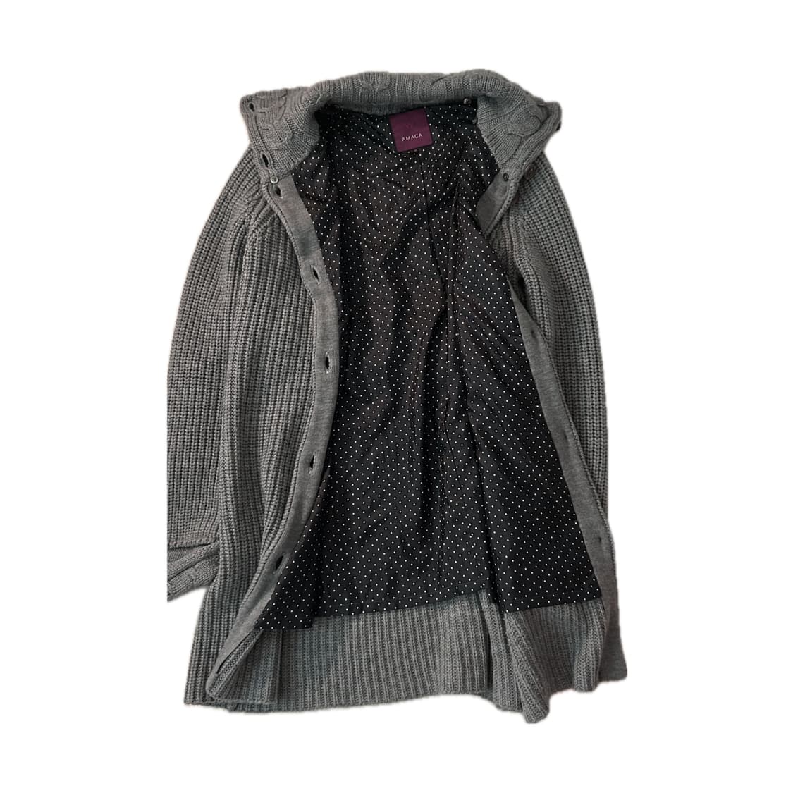 Gray knitted dot cardigan jaket  상품이미지2