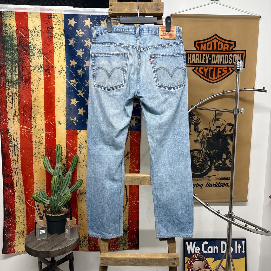 00s 리바이스 505 레귤러핏 디스트로이드 연청 데님팬츠 N896   상품이미지2