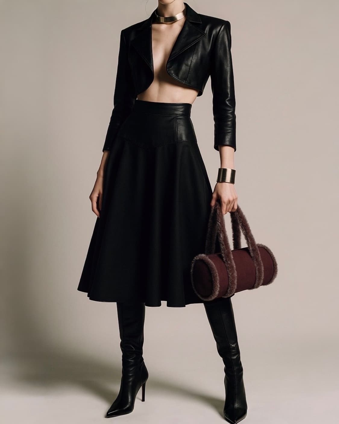 B. Field Faux Fur Trim Shoulder Bag 상품이미지1