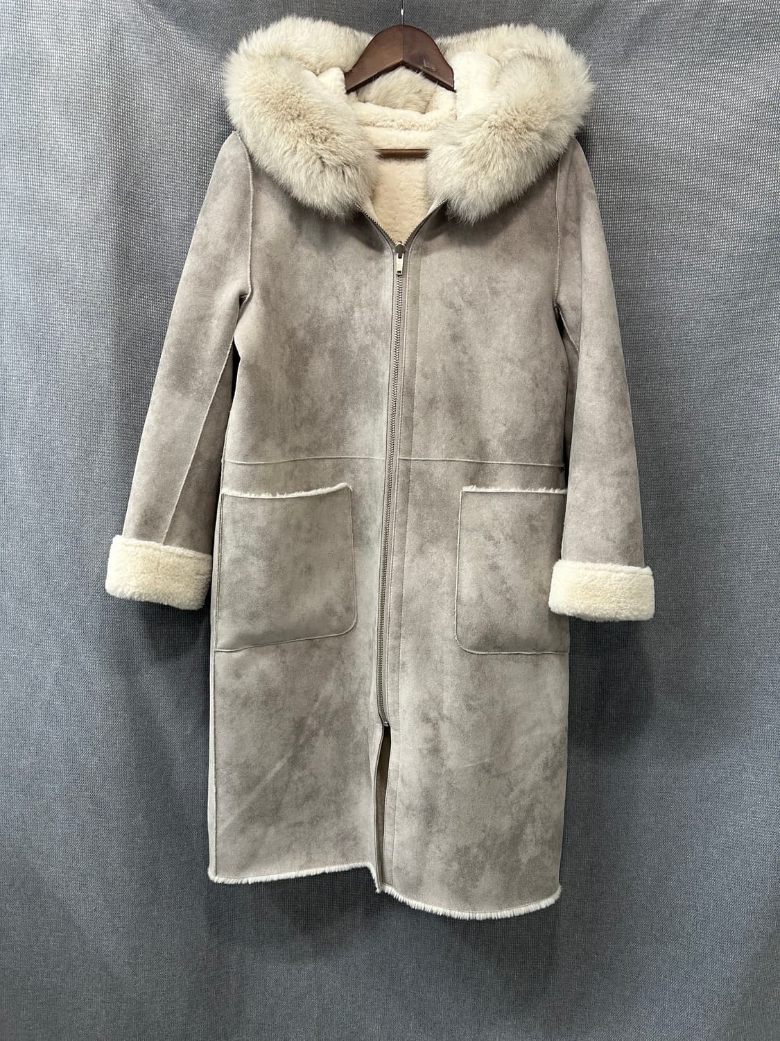 ZOOC 리버시블 롱후드 무스탕 상품이미지1