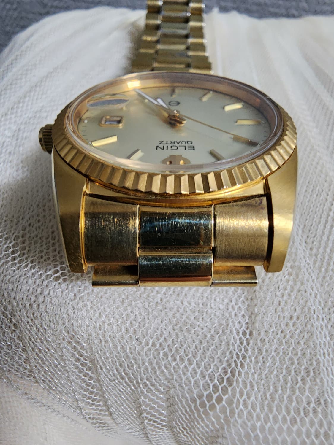 빈티지 ELGIN 엘진 금장 쿼츠 손목시계 상품이미지6