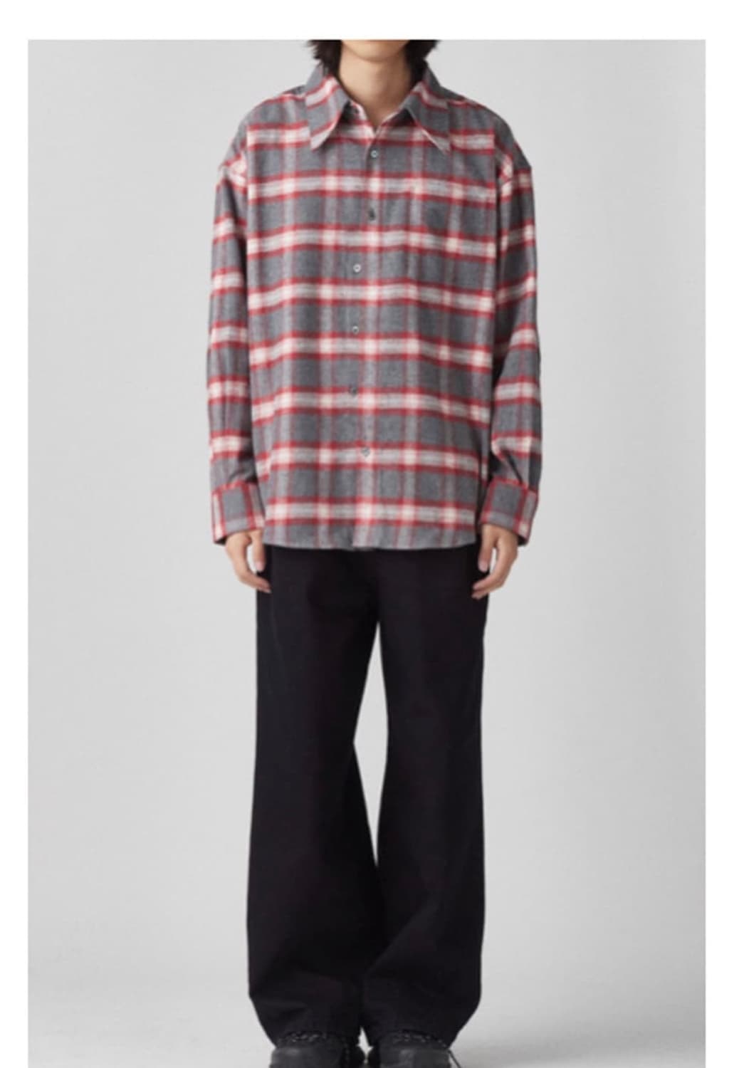 해칭룸 90s 빈티지 플란넬 엘보패치 체크 셔츠 상품이미지1