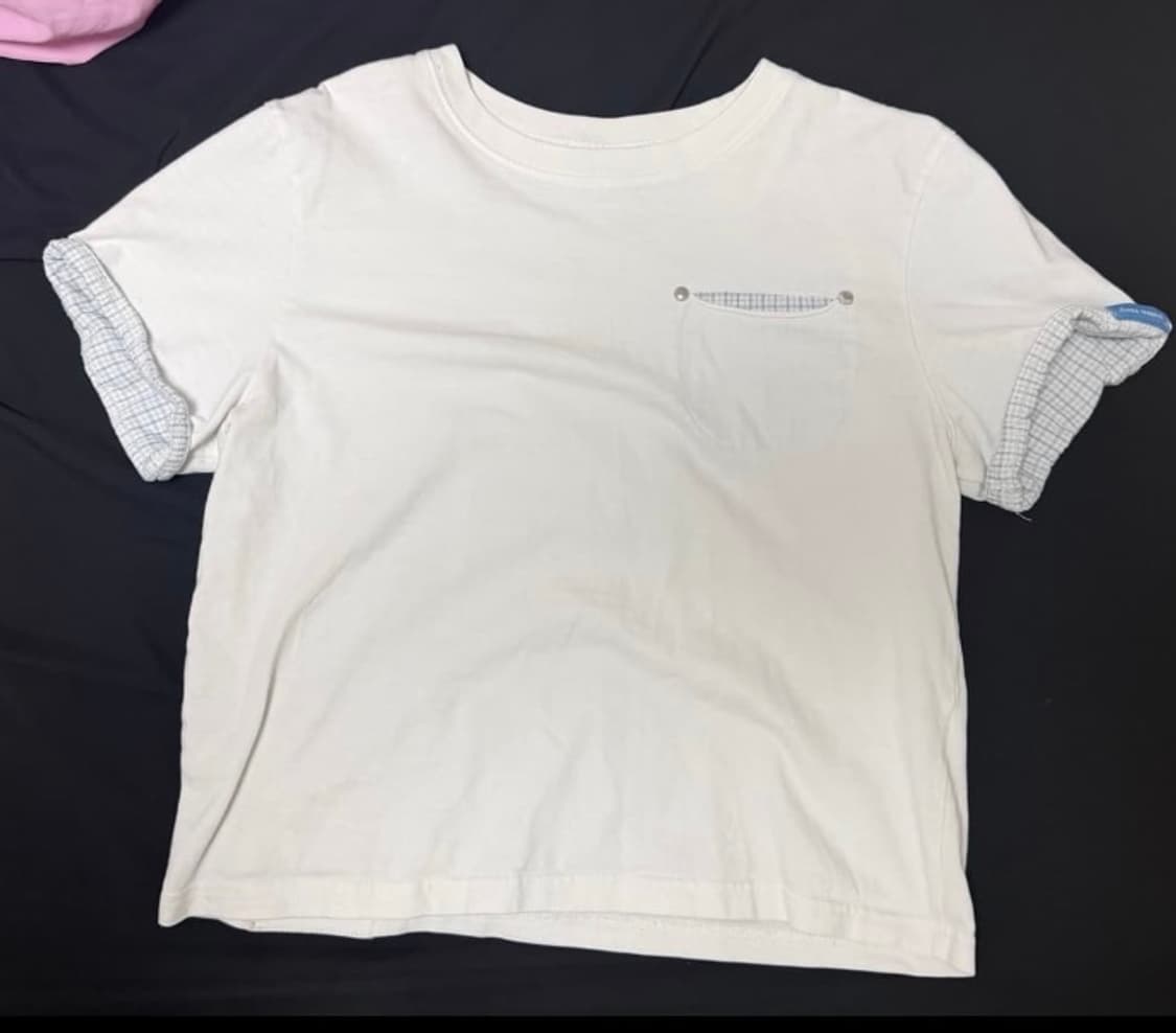 Check Rollup Tee White 상품이미지2